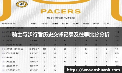 骑士与步行者历史交锋记录及往季比分分析
